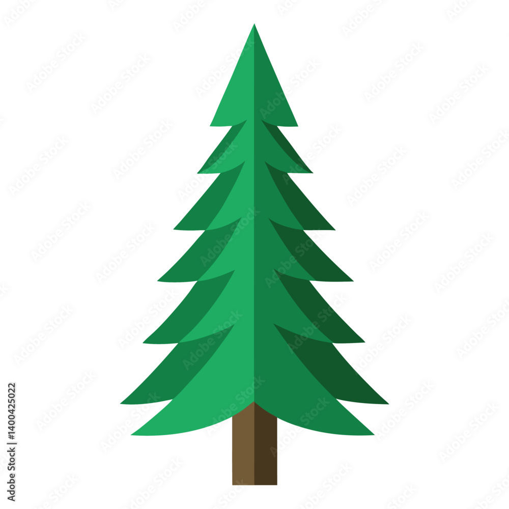 modern flat style Pine tree isolated on white background modern flat style Pine tree isolated on white background