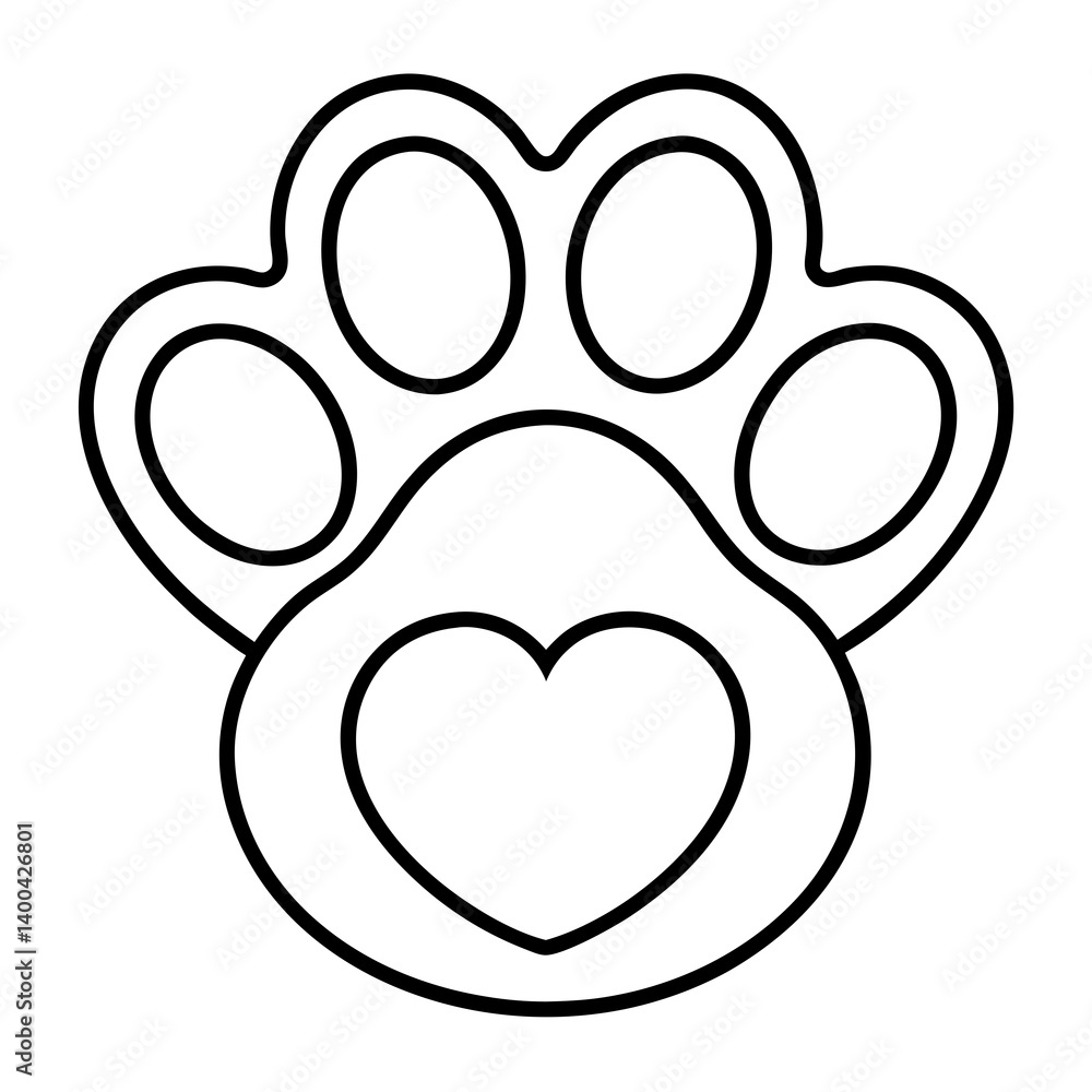 Heartwarming Paw Line Art Heartwarming Paw Line Art