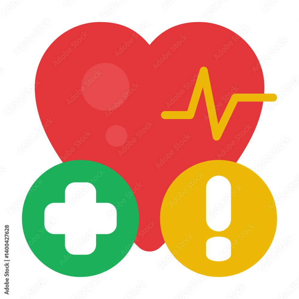 Fototapeta premium Medical Alert Flat Icon