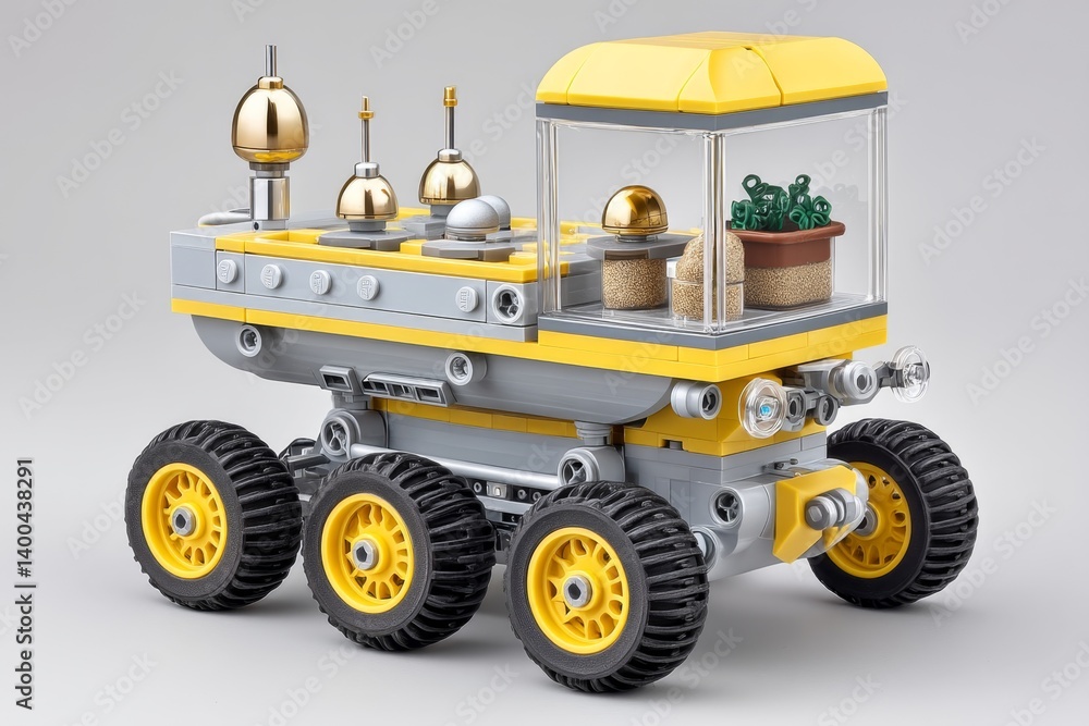 Naklejka premium A construction robot laying bricks autonomously