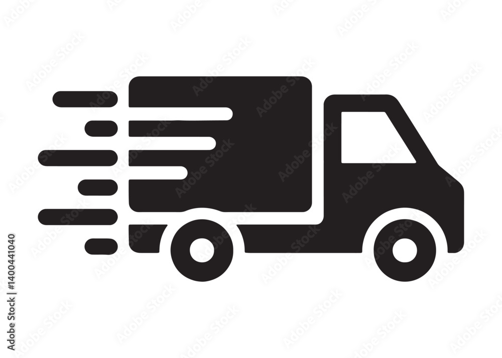 Delivery Truck Icon Representing Fast Shipping and Transportation Editable Vector Illustration isolated on a white background Delivery Truck Icon Representing Fast Shipping and Transportation Editable Vector Illustration isolated on a white background