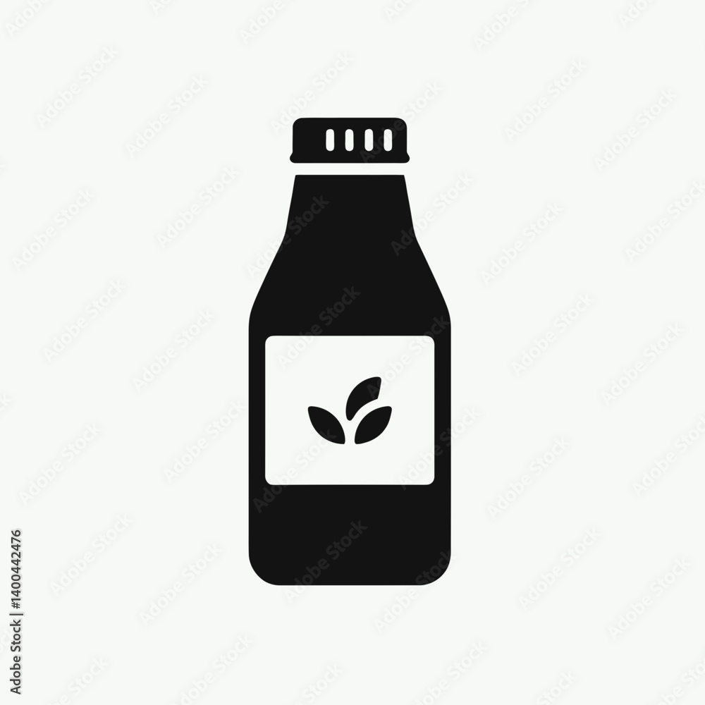 Juice Bottle Silhouette in black on a white background Juice Bottle Silhouette in black on a white background