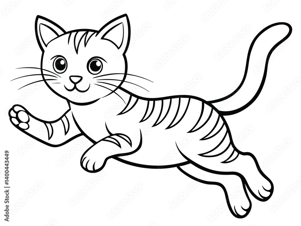 Obraz premium cute cat jumping style