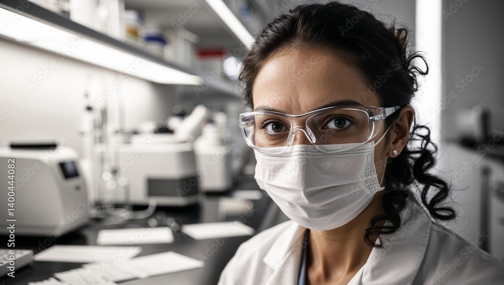 A dedicated scientist working diligently in a high-tech laboratory. A dedicated scientist working diligently in a high-tech laboratory.