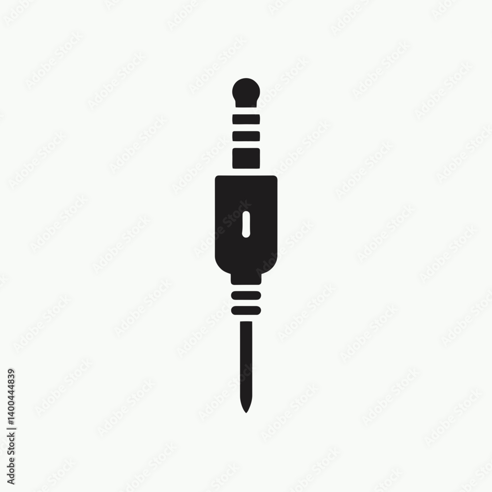 Headphone Jack Silhouettes in black on a white background Headphone Jack Silhouettes in black on a white background