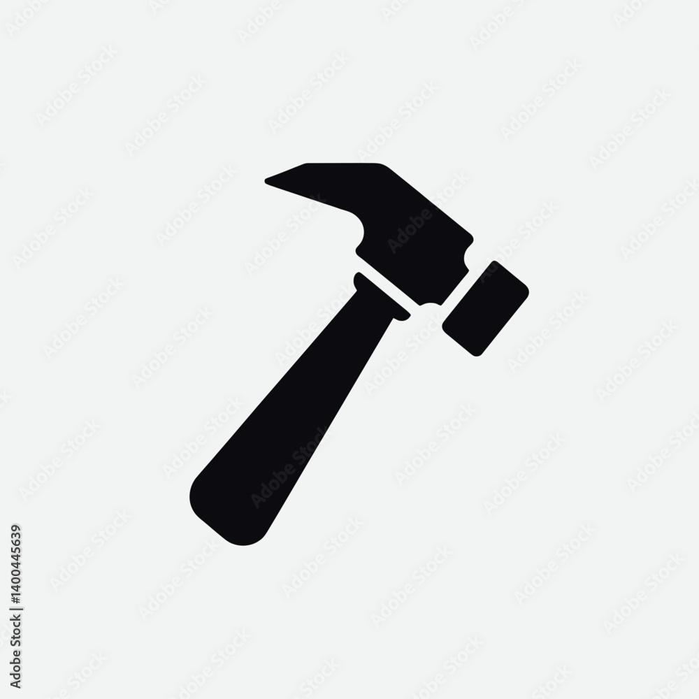 Hammer Handle Silhouette in black on a white background Hammer Handle Silhouette in black on a white background