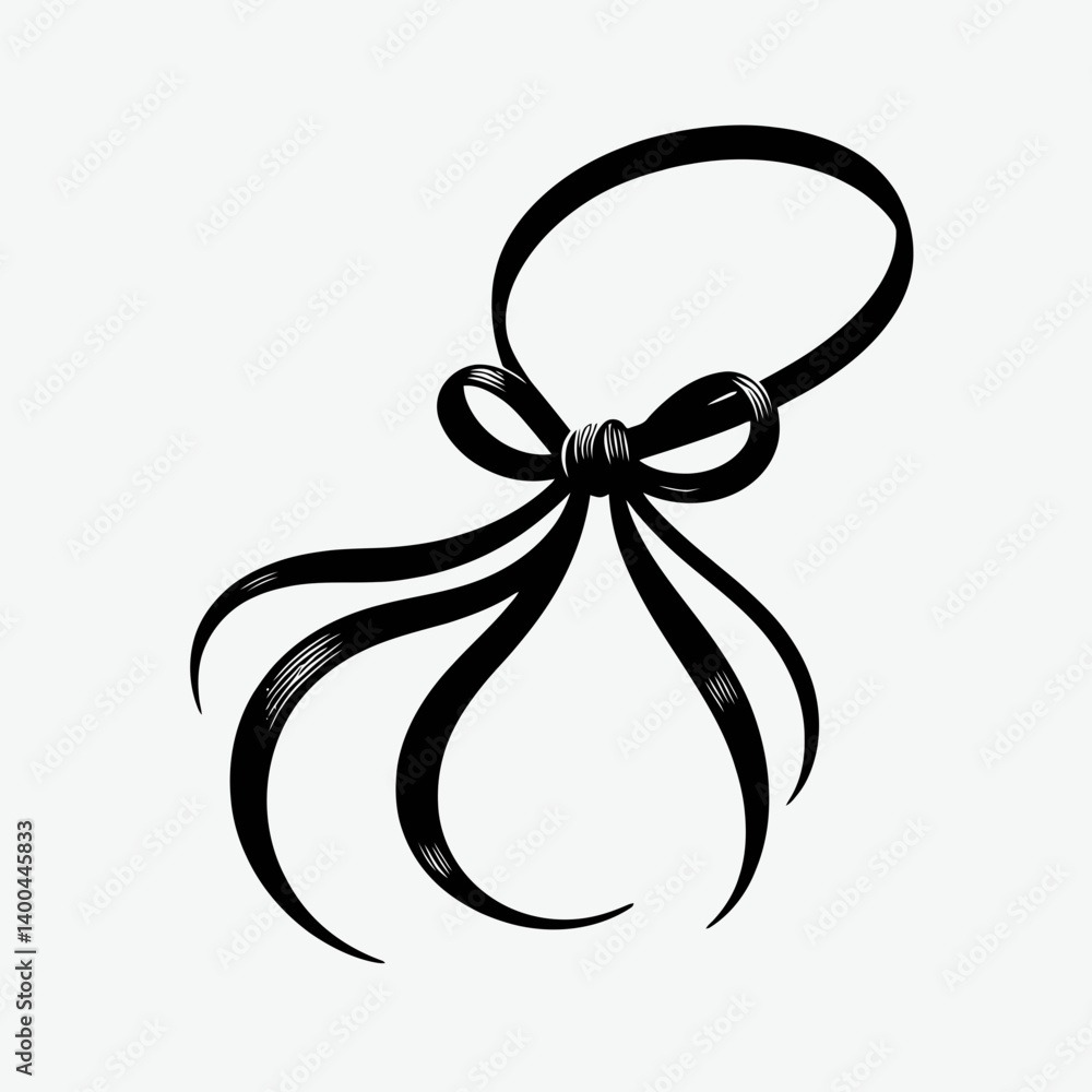 Hair Tie Silhouette in black on a white background Hair Tie Silhouette in black on a white background