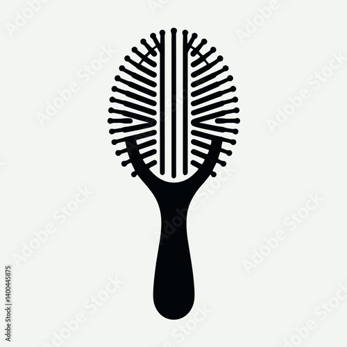 Hairbrush Handle Silhouette in black on a white background