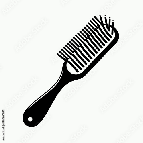 Hairbrush Handle Silhouettes in black on a white background