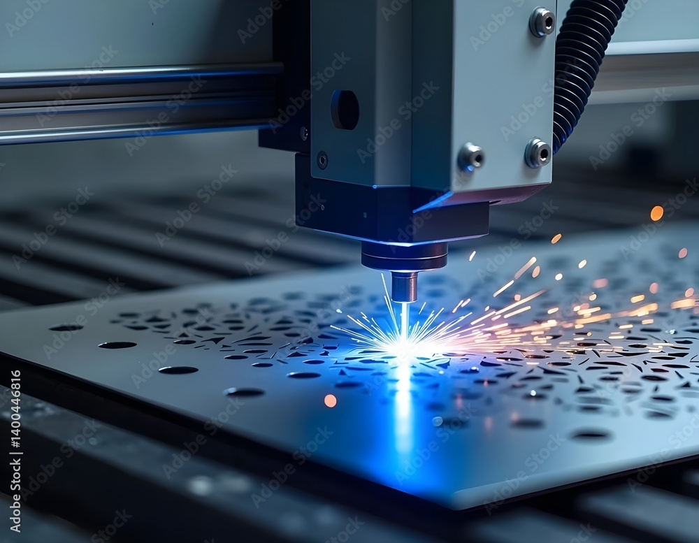 High-Speed CNC Milling and Laser Cutting Machine in Industrial Manufacturing