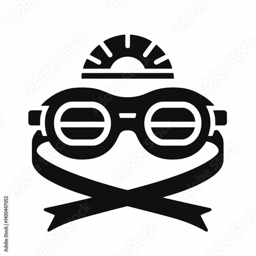 Goggles Strap Silhouettes in black on a white background