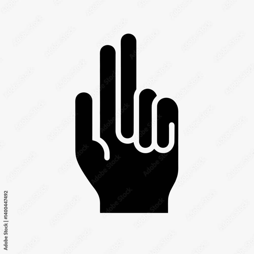 Glove Finger Silhouettes in black on a white background Glove Finger Silhouettes in black on a white background