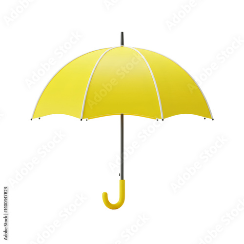 Yellow Umbrella on Transparent Background
