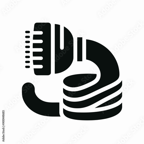 Garden Hose End Silhouette in black on a white background