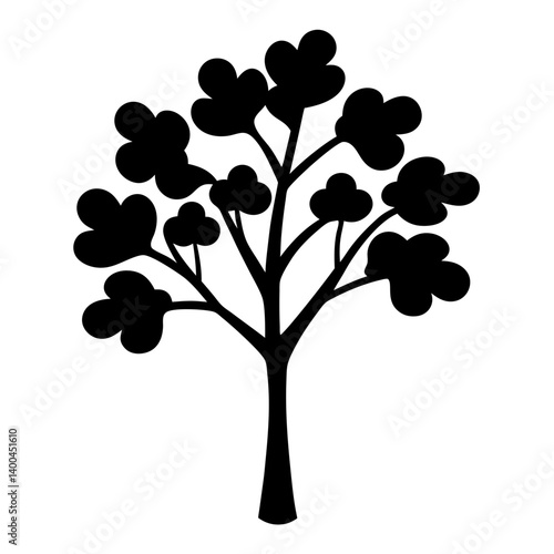 dogwood tree silhouettes - black dogwood tree, isolated transparent background