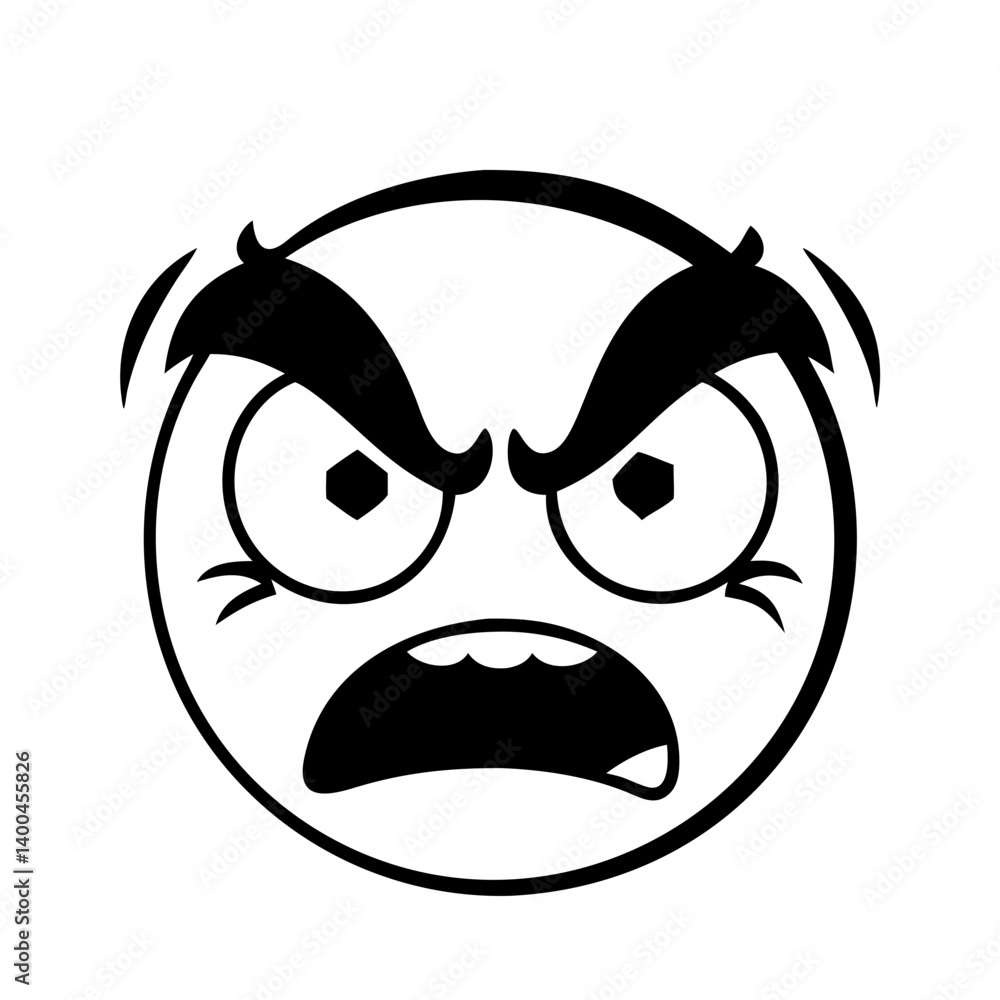 angry face icon, angry face silhouette vector illustration-simple silhouette illustration of angry face, perfect for angry face logos and icons angry face icon, angry face silhouette vector illustration-simple silhouette illustration of angry face, perfect for angry face logos and icons