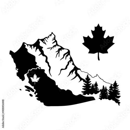 banff national park icon, banff national park silhouette vector illustration-simple silhouette illustration of banff national park, perfect for banff national park logos and icons
