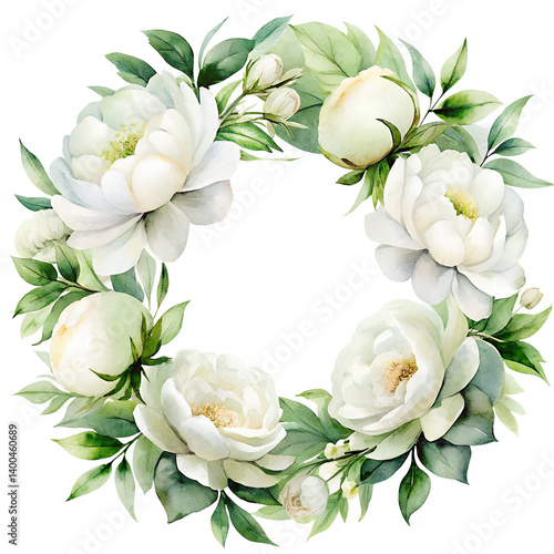 Canvas Print A beautiful bouquet of white roses, a floral symbol of wedding and nature's beau