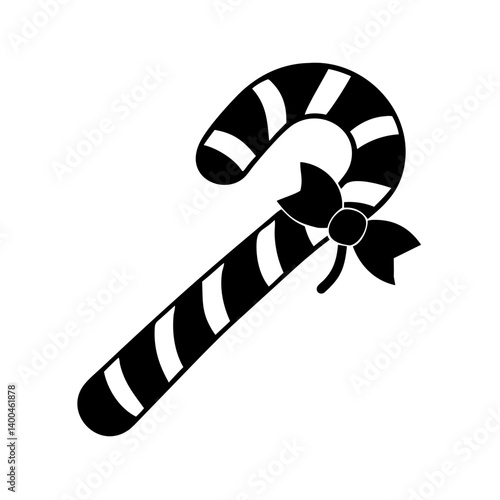 candy cane icon, candy cane silhouette vector illustration-simple silhouette illustration of candy cane, perfect for candy cane logos and icons