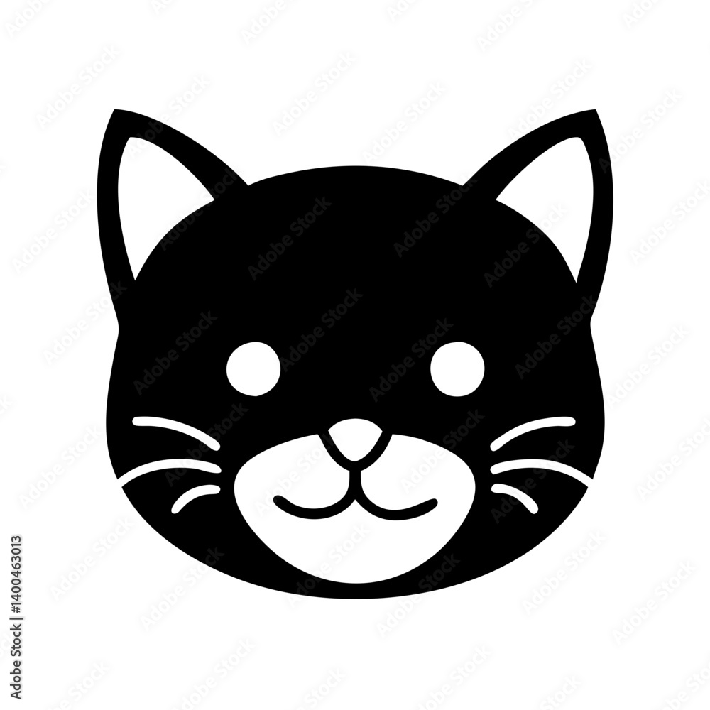 cat face icon, cat face silhouette vector illustration-simple silhouette illustration of cat face, perfect for cat face logos and icons cat face icon, cat face silhouette vector illustration-simple silhouette illustration of cat face, perfect for cat face logos and icons