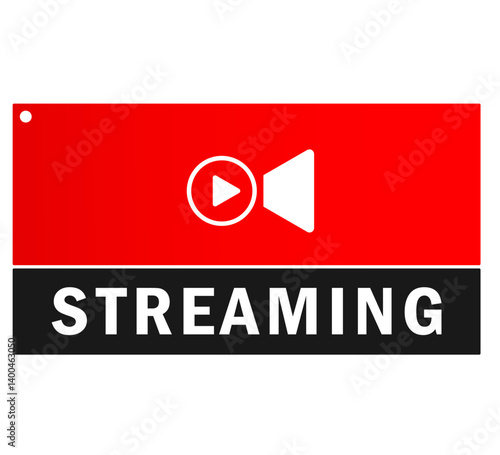 Live streaming icon. Video live broadcasting for blog, television, movies, shows, news and various video content. Live streaming red buttons stock vector, symbol illustration43.ai
