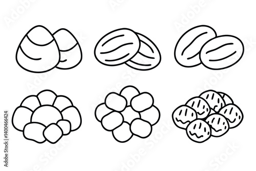 gnocchi line art hand drawn rustic pasta depiction.
