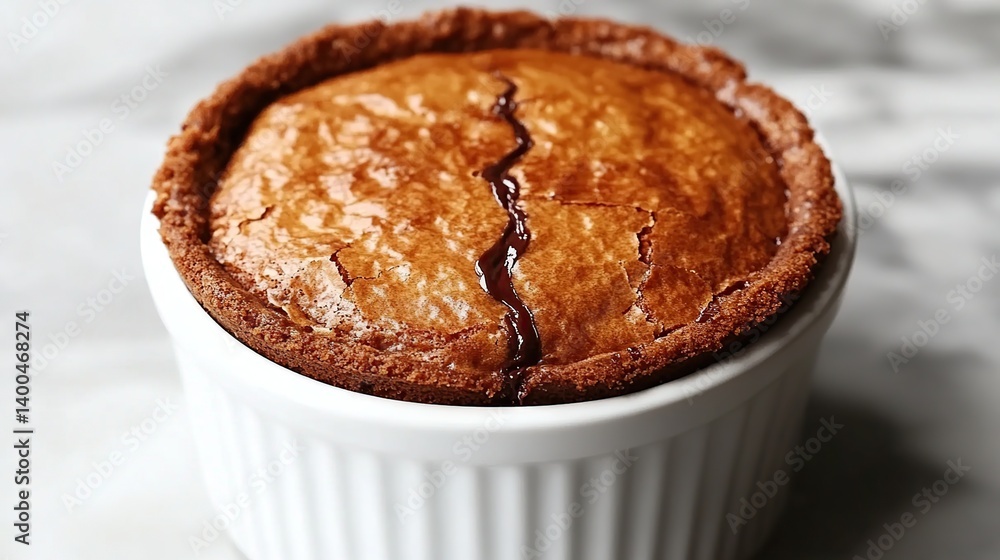 Chocolate lava cake with molten chocolate center, gooey chocolate center surrounded by soft outer cake