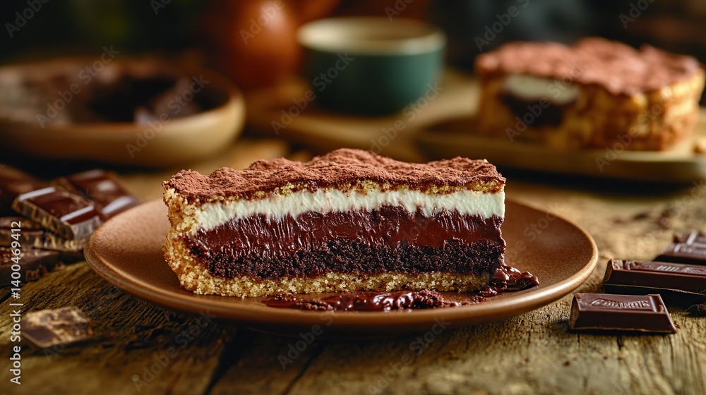 Chocolate lava cake with molten chocolate center, gooey chocolate center surrounded by soft outer cake