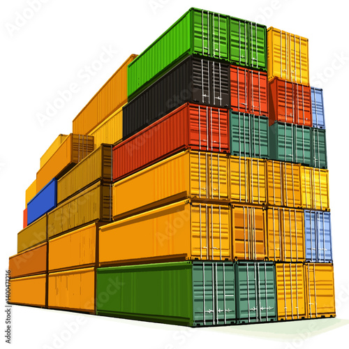 colorful cargo containers