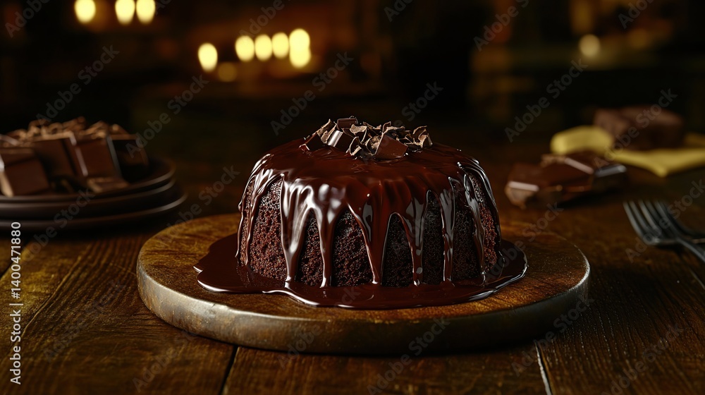 Chocolate lava cake with molten chocolate center, gooey chocolate center surrounded by soft outer cake