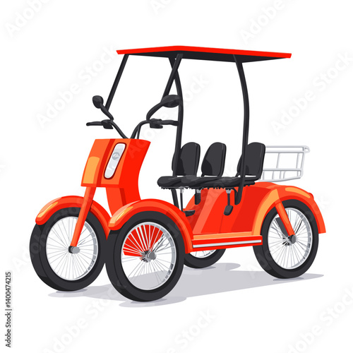 Tuk tuk cartoon on white 