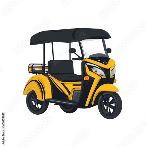 Tuk tuk cartoon on a white background 