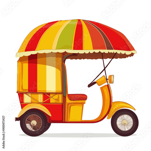 Tuk tuk cartoon illustration 