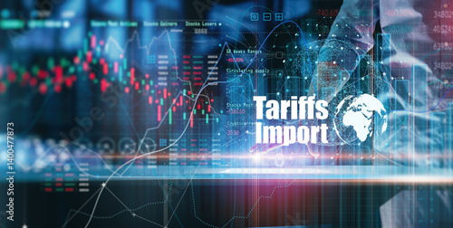 Obraz na płótnie Global Import Tariffs and Economic Data w salonie