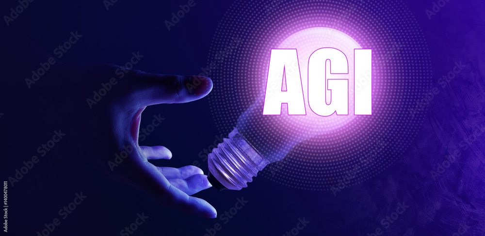 AGI Concept with Lightbulb