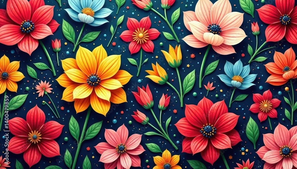 Intricate floral motifs endlessly repeating across a surface , nature, print Intricate floral motifs endlessly repeating across a surface , nature, print