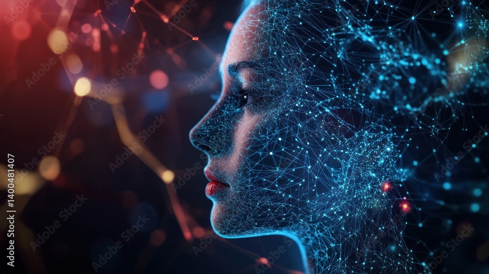 Digital Woman: A Futuristic Portrait of AI and Connectivity Digital Woman: A Futuristic Portrait of AI and Connectivity