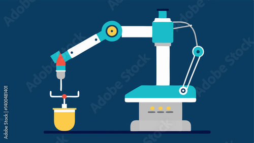 Surgical Robot in Action A sleek robotic arm with surgical instruments delicately performing a laparoscopic procedure with bright LED lights highlighting the detailed work.