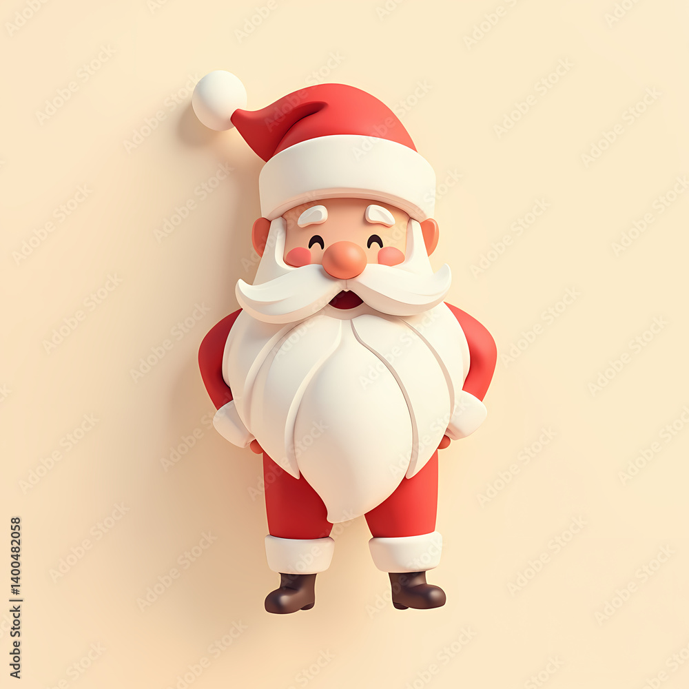 Minimal Santa with a fluffy beard, ideal for festive branding and merry holiday designs. Minimal Santa with a fluffy beard, ideal for festive branding and merry holiday designs.