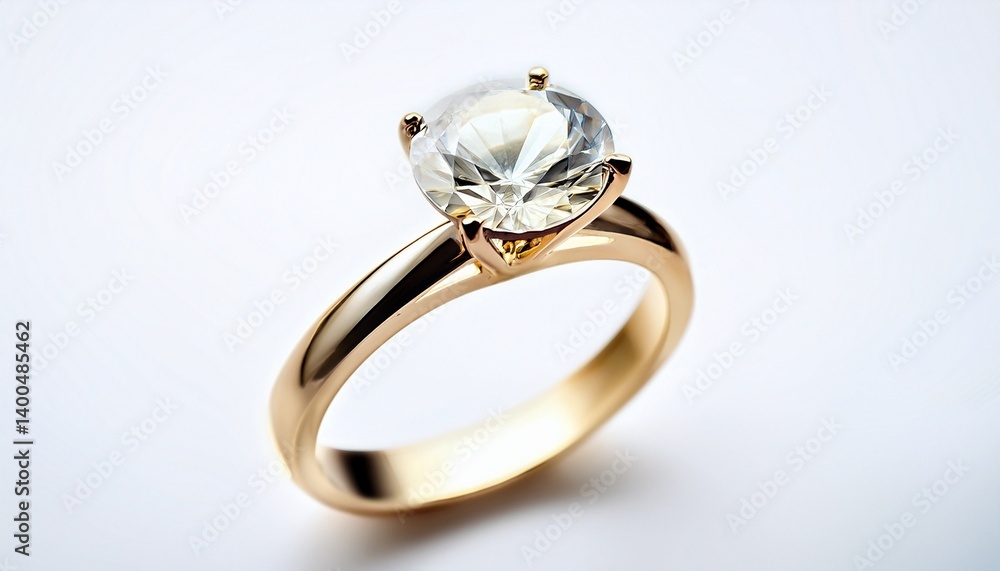 golden ring with diamond on white background golden ring with diamond on white background