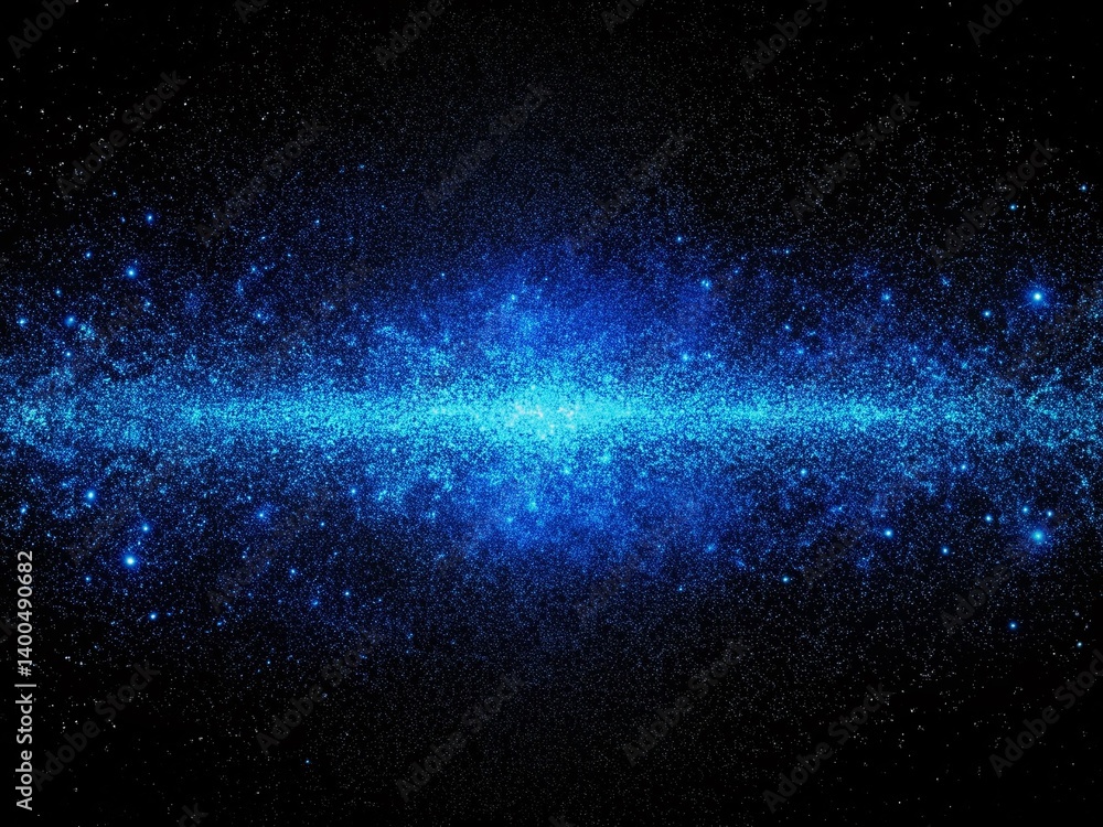 Obraz premium Glowing Blue Black Grainy Noise Texture Panoramic Background - Perfect for Banner Poster Backdrop Design