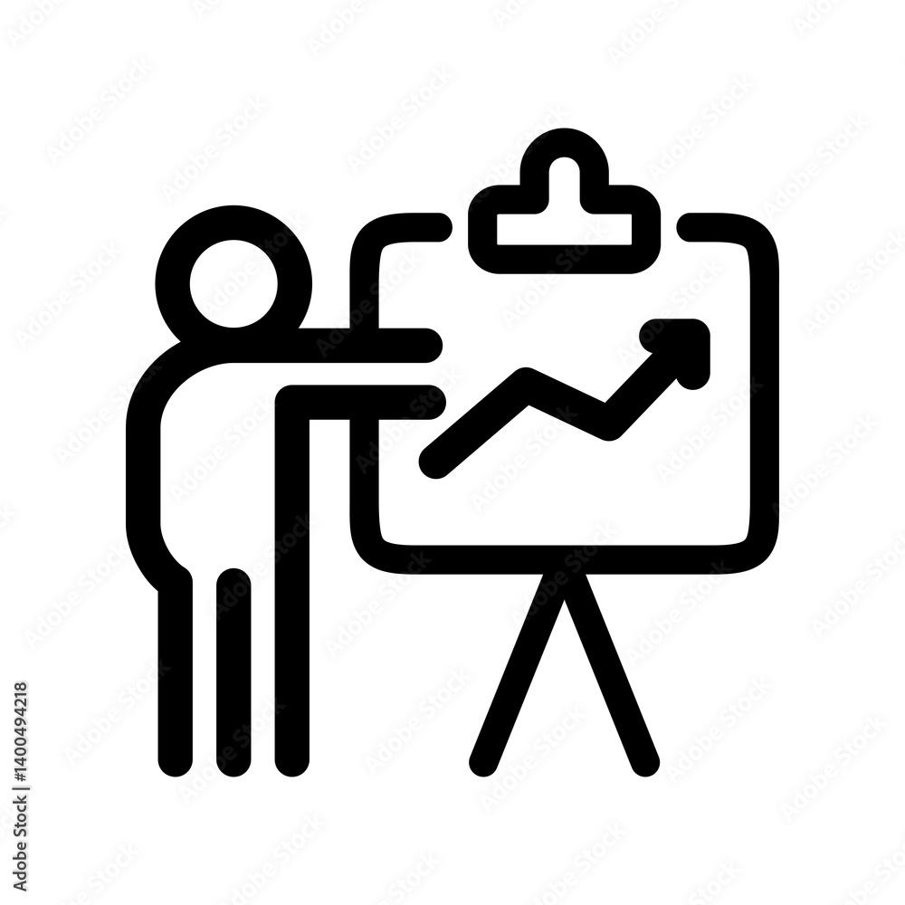 Presentation Icon Finance Line Design Style Transparent Background Presentation Icon Finance Line Design Style Transparent Background