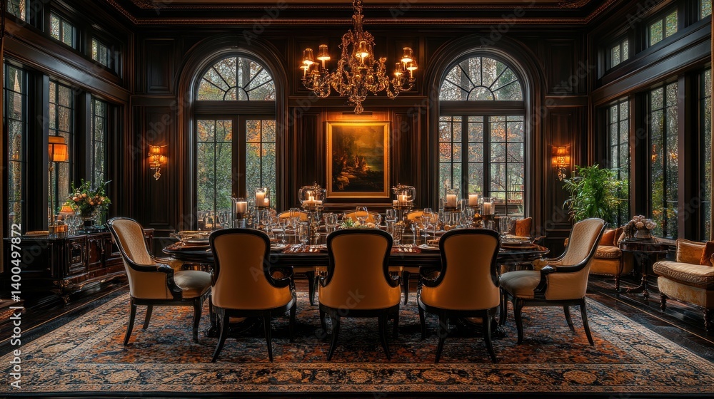 Obraz premium Opulent Dining Room: A Luxurious Interior Design