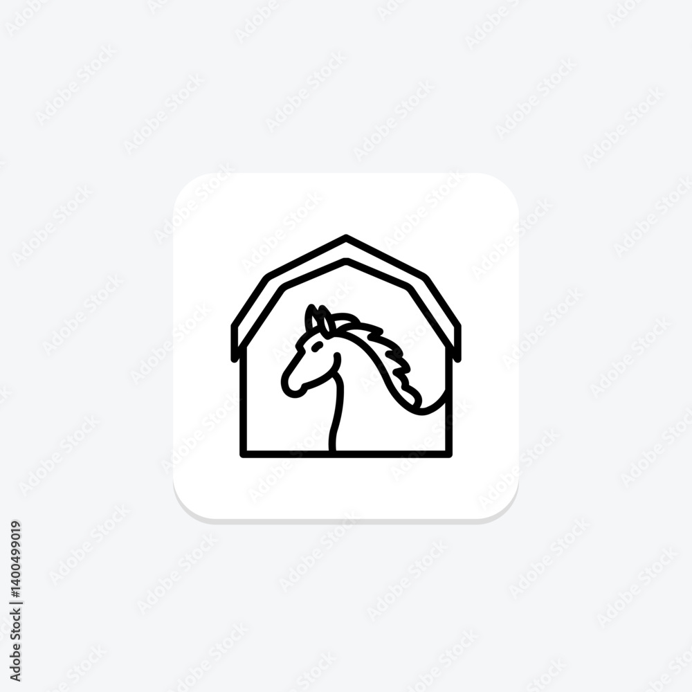 Horse Stable, vector, pixel perfect, illustrator file Horse Stable, vector, pixel perfect, illustrator file