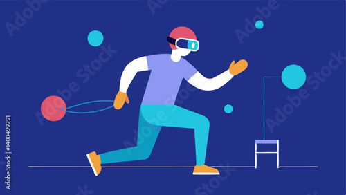 Repetitive Motion Exercise A patient performing repetitive motion exercises in VR interacting with animated objects that respond to their movements.