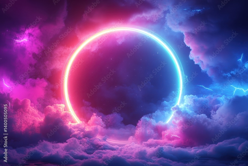 Bright celestial phenomenon occurs with vibrant colors behind clouds in a unique cosmic display over the horizon during twilight hours Bright celestial phenomenon occurs with vibrant colors behind clouds in a unique cosmic display over the horizon during twilight hours
