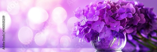 Obraz na płótnie A beautiful arrangement of purple flowers in a clear vase. w salonie