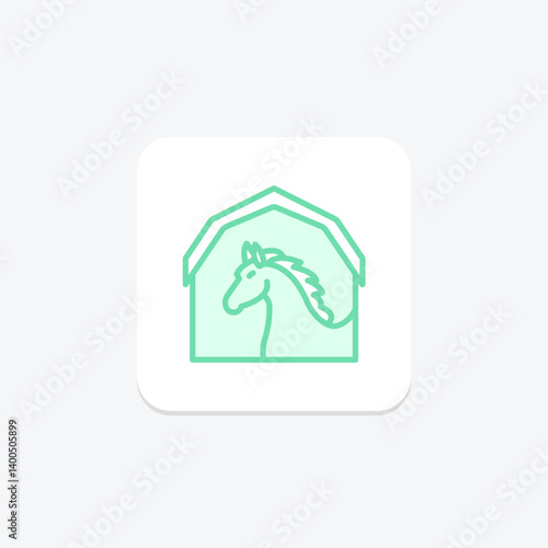 Horse Stable, vector, pixel perfect, illustrator file