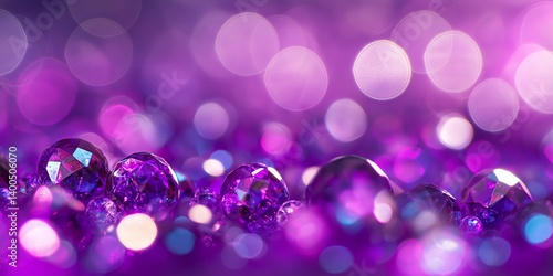 Obraz na płótnie Purple gems sparkle against a soft, dreamy backdrop for a magical effect. w salonie