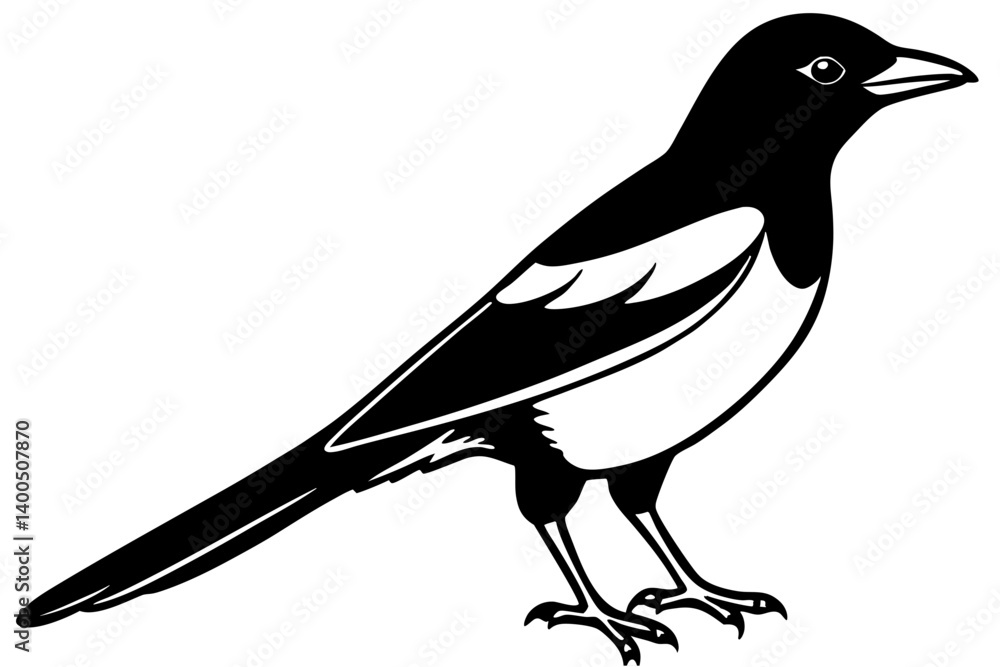 Fototapeta premium Magpie Silhouette Design